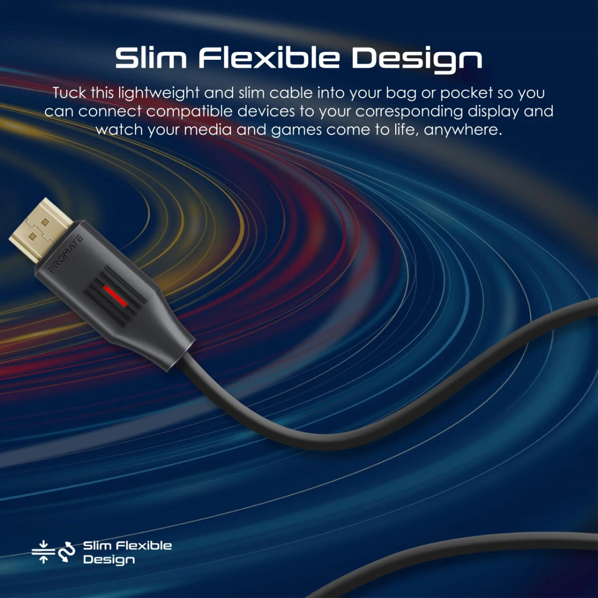 كيبل HDMI نحيف 4K Promate ProLink4K60 بطول 3م