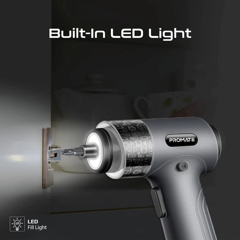 مفك كهربائي لاسلكي Promate ProTools-31G مع إضاءة LED