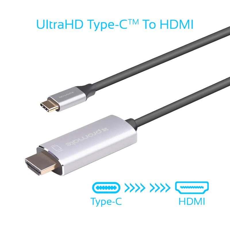 Promate USB C to HDMI Cable UltraHD 4K & 60Hz Clarity