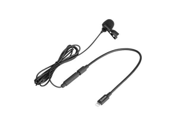 BOYA BY-M2 Lavalier Mic for iPhone – Clip-on Lightning Mic
