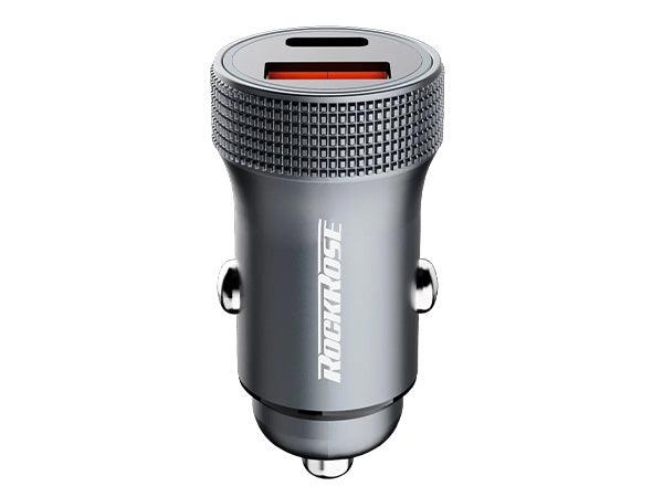 RockRose Ranger PQ GT 30W PD & QC 3.0 Car Charger - Grey