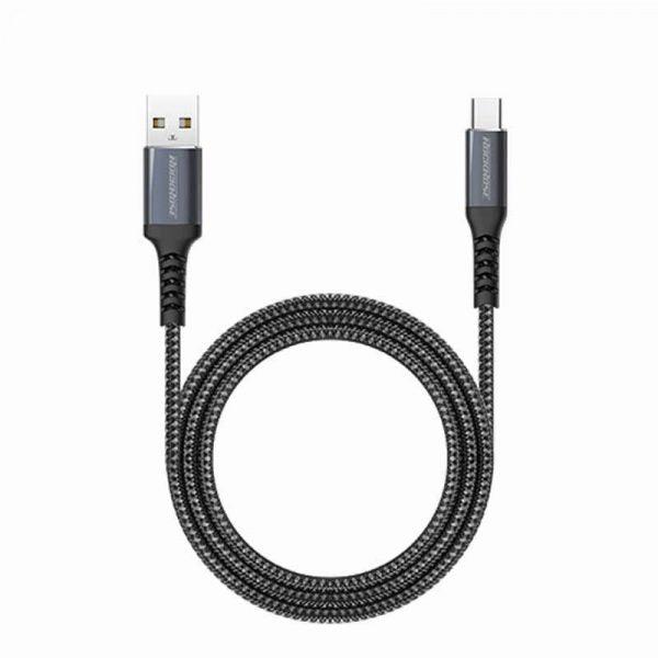 Rock Rose Powerline AC 3A 1M Type C Fast Charge & Data Cable - Black
