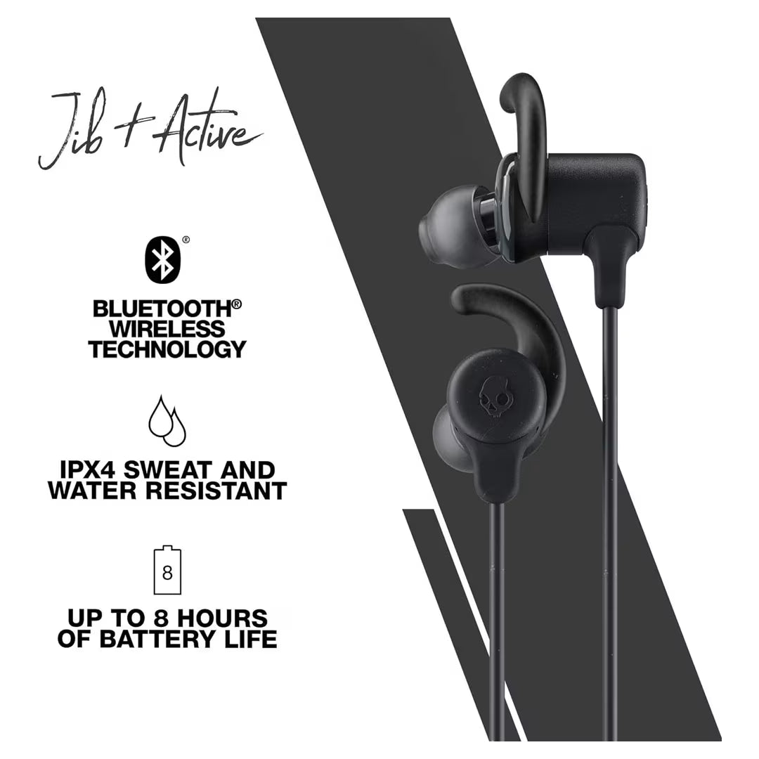 Skullcandy Jib Plus Active Wireless Sport Earbuds – IPX4, 8H Battery, Built-in Mic, Secure FitFin | Bluetooth