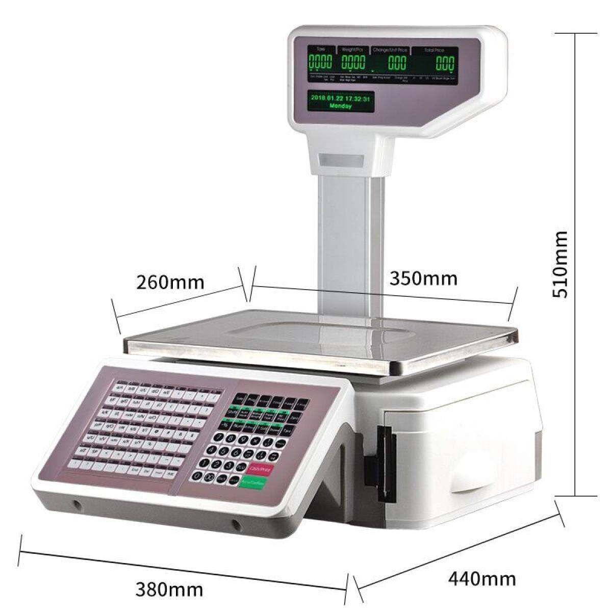 NVK Electronic Barcode Label Scale with Receipt Printer