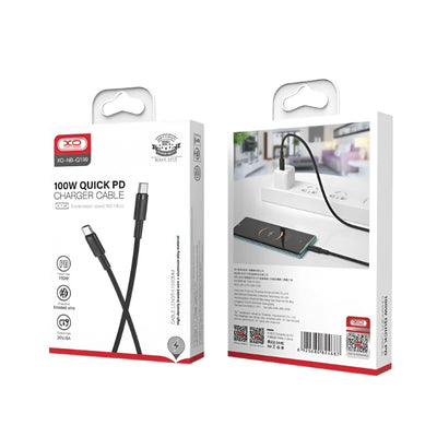 XO 100W Type-C to Type-C Fast Charger Cable – 1.5M Black