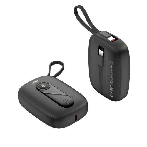 XO Mini Power Bank – Built-in Cable, Multi-Color, Compact