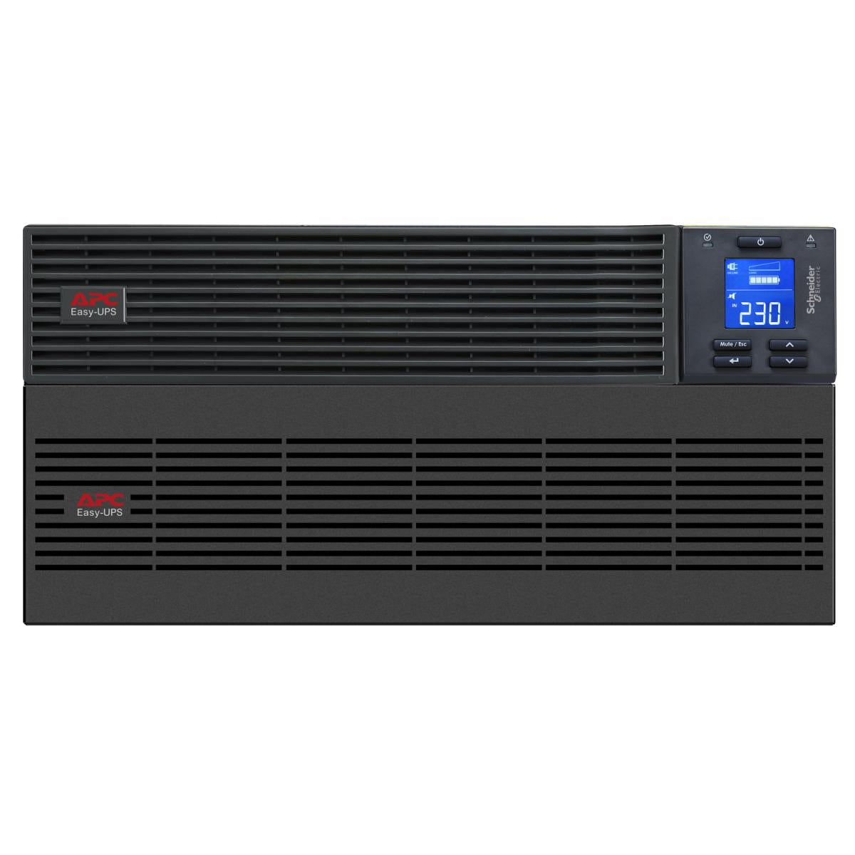 جهاز APC SRV6KRILRK Easy UPS On-Line بقدرة 6 كيلو فولت أمبير/6 كيلو واط، يُركّب في رف 5U، يعمل بجهد 230 فولت.