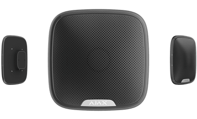 Ajax StreetSiren Wireless outdoor siren with a clip lock for a branded faceplate Black