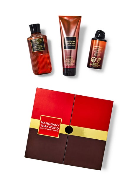 مجموعة هدايا من خشب الماهوجني والساج من باث آند بودي ووركس