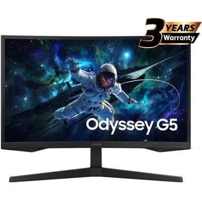شاشة ألعاب Samsung Odyssey G5 (CG55) مقاس 32 بوصة - لوحة VA، معدل تحديث 165 هرتز، 1 مللي ثانية، HDR10، شاشة منحنية 1000R - دعم FreeSync 2K QHD (2560 × 1440)