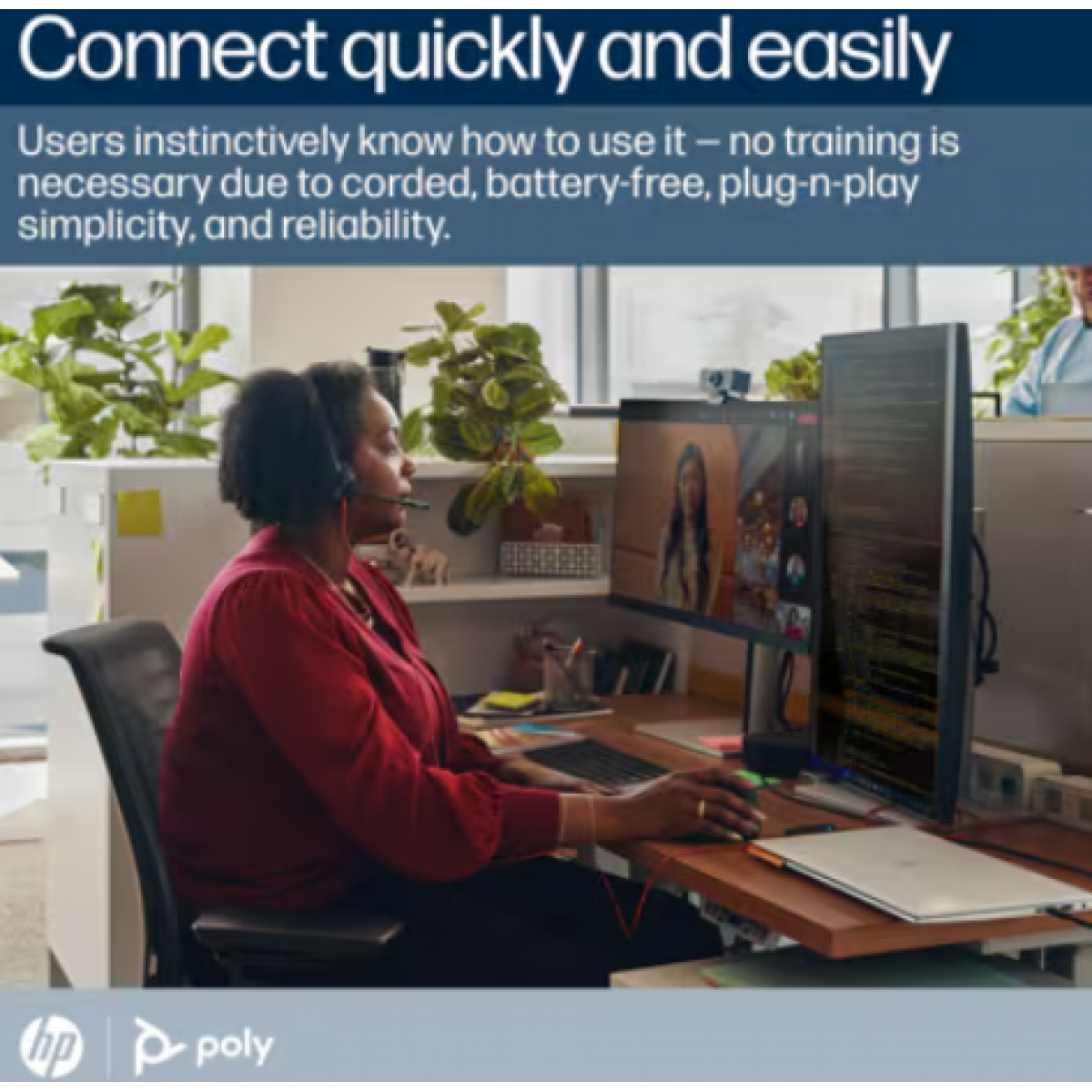 سماعة Poly Blackwire 3320 USB-C مع ميكروفون عازل للضوضاء