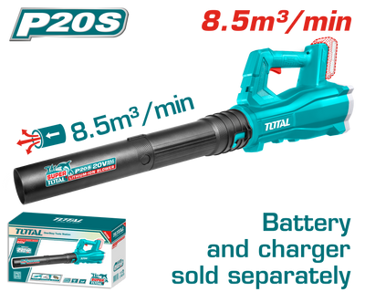 TOTAL Cordless Blower 20V – High-Speed Airflow for Outdoor Cleaning - Battery & Charger Sold Separately (TABLI20323)