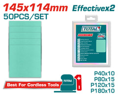 TOTAL 50PCs Sanding Sheet Set 145x114mm (TAC145115)