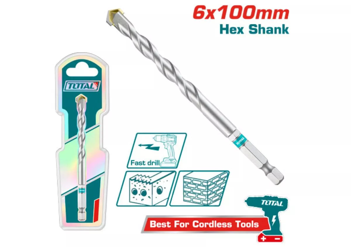 TOTAL TAC280610 6×100mm Masonry Drill Bit – Durable