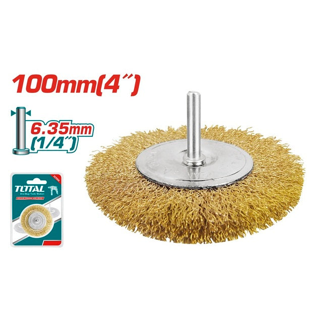 TOTAL 100mm Wire Wheel for Drills – TAC34041