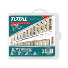 TOTAL 12PCS HSS Twist Drill Bits Set 2-8mm (TACSD0125)