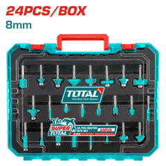 TOTAL 24PCs Router Bits Set 8mm (TACSR12408)