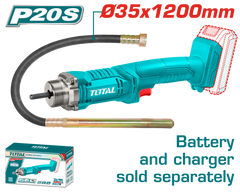 TOTAL Cordless Concrete Vibrator 20V – Portable Concrete Compaction Tool - Battery & Charger Sold Separately (TCVLI202301)