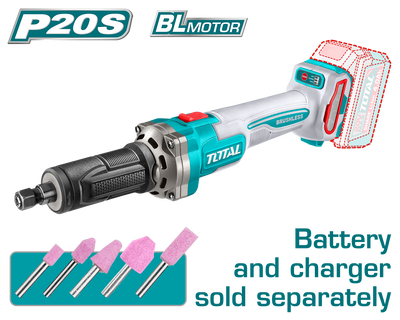 TOTAL Cordless Die Grinder 20V Brushless Variable Speed - Battery & Charger Sold Separately (TDGLI2001)