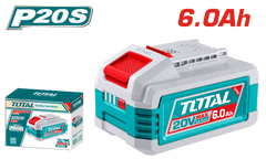 TOTAL 20V 6.0Ah Lithium-Ion Battery Pack – P20S Cordless Power Tool Battery (TFBLI2126)