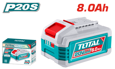TOTAL 20V 8.0Ah Lithium-Ion Battery Pack – P20S Cordless Power Tool Battery (TFBLI2128)