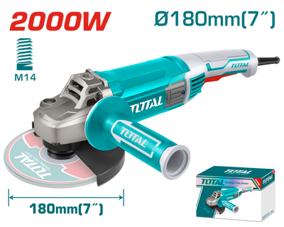 TOTAL Angle Grinder 2000W – 180mm | 7" Heavy Duty Grinder (TG12018026)