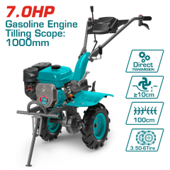TOTAL Gasoline Tiller 7HP – Petrol Garden Cultivator (TGC12006)