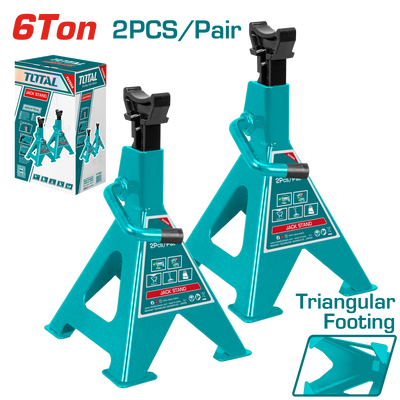 TOTAL Jack Stand Pair 6-Ton Capacity, Adjustable Height 388–580mm