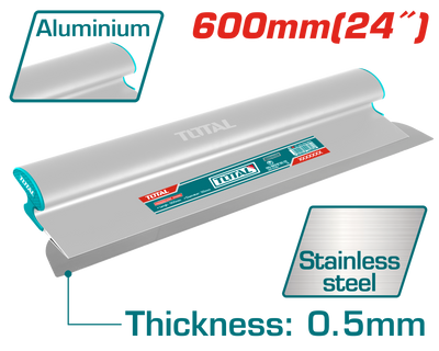 TOTAL Drywall Skimming Blade 600mm | 24" – Stainless Steel with Aluminum Handle (THSCL02401)