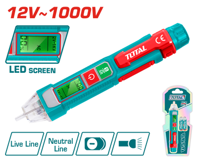 TOTAL AC Voltage Detector – 12V~1000V with Sound & Light Alarm (THT210003)