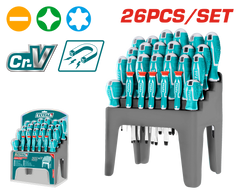 TOTAL 26pcs Screwdriver Set CR-V, Slotted, Phillips, Precision