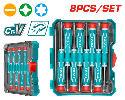 TOTAL 8PCs Precision Screwdriver Set (THT250826)