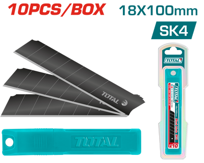 TOTAL 10pcs 18×100mm Knife Blades – SK4 Steel