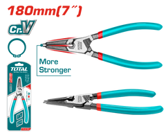 TOTAL Circlip Pliers – Straight Head Internal Type 180mm | 7" Cr-V Steel (THTJ21803)