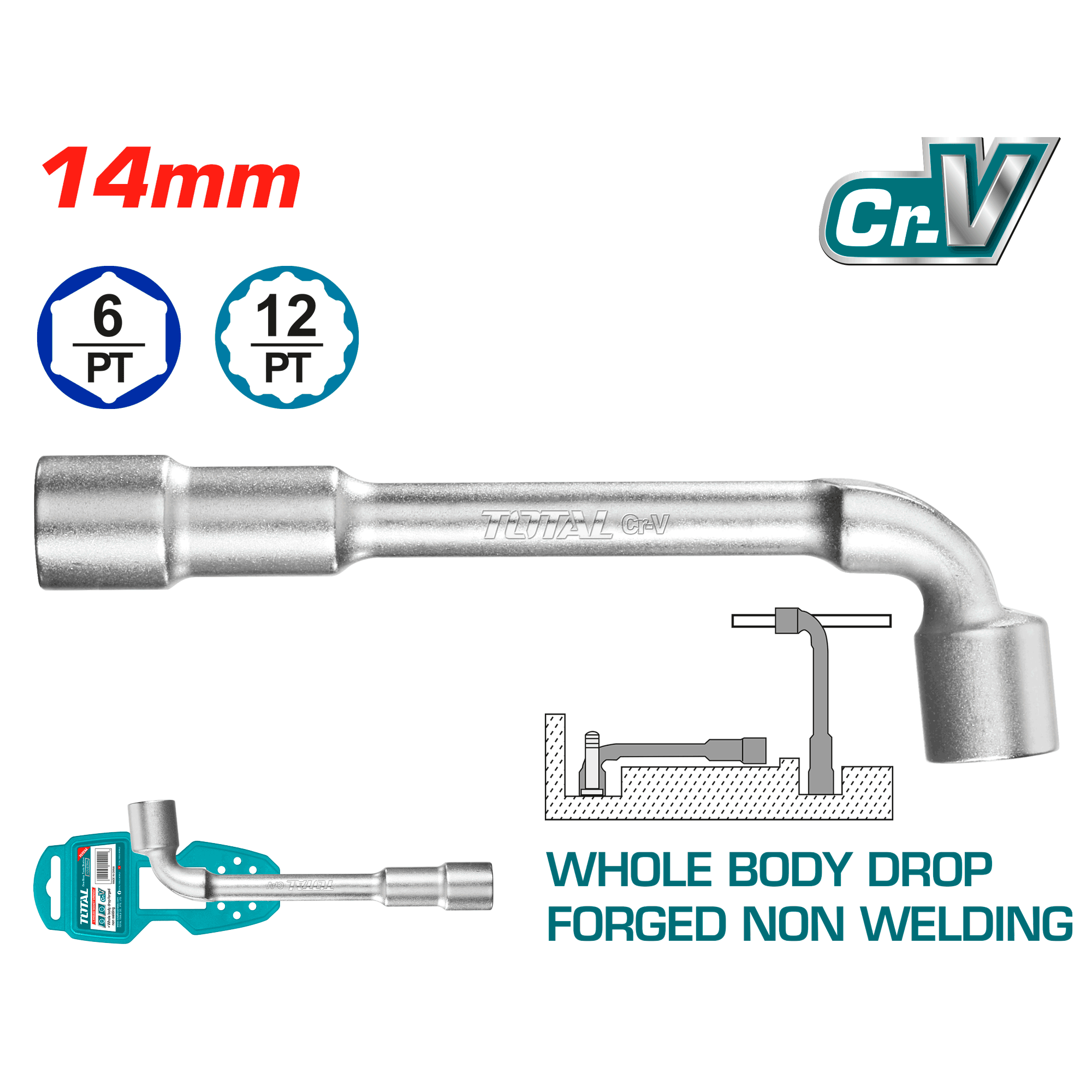 بوكس نافذ 14 ملم بزاوية L من توتال (THWL1406) – أداء احترافي