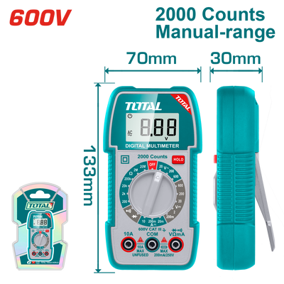 TOTAL Digital Multimeter True RMS, Backlight & NCV