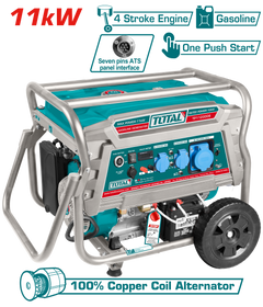 TOTAL Gasoline Generator 11kW – 10kW Rated Output with ATS Interface & Electric Start (TP1120006)
