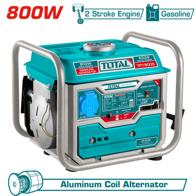 TOTAL 0.8kW Gasoline Generator – 2-Stroke Portable Generator (TP18005)