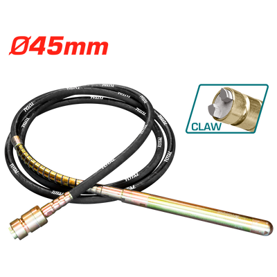 TOTAL 45mm Concrete Vibrator Poker – 6m Hose, 200Hz, Claw Coupling (TPVP1451)