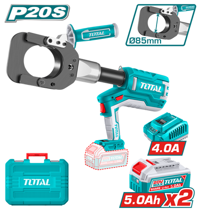TOTAL Cordless Hydraulic Cable Cutter 20V | 85mm | 60kN (TRCLI2005)