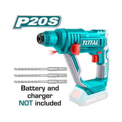 TOTAL Cordless Rotary Hammer SDS Plus 1.5J - 20V | Battery & Charger Sold Separately (TRHLI1601)