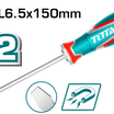 TOTAL Slotted Screwdriver SL6.5 150mm – S2 Steel Magnetic Tip with Ergonomic Handle (TSDSL6150)