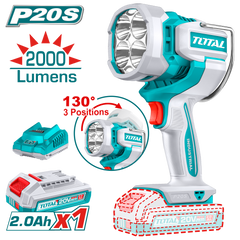 TOTAL 20V Cordless LED Work Lamp with 3 Brightness Modes – 2000 Lumens (TWLI20881)