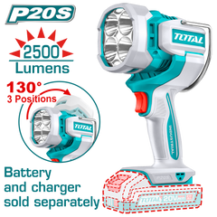 TOTAL Cordless Work Lamp 20V – 22.5W LED Adjustable Work Light - Battery & Charger Sold Separately (TWLI20885)