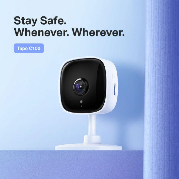 TP-Link Tapo C100 كاميرا واي فاي | دقة عالية 1080 بكسل، رؤية ليلية