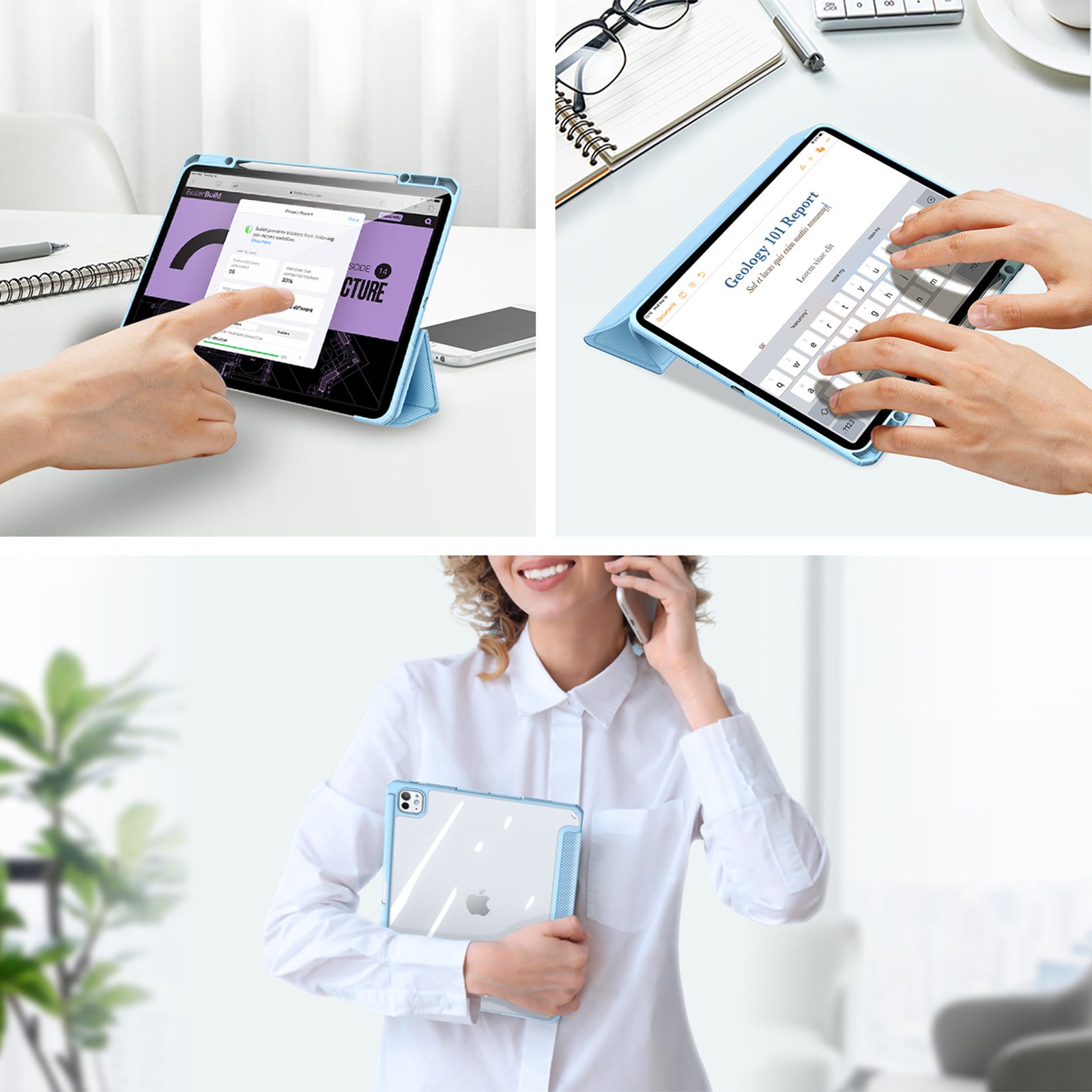 Toby Series Case for iPad with Apple Pencil Holder & Auto Sleep Wake