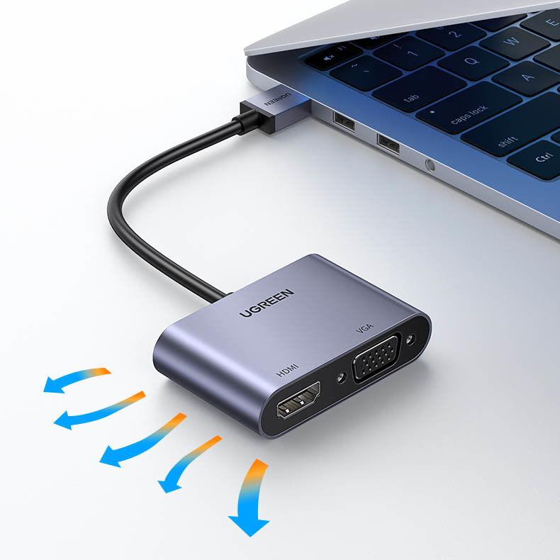 محول يوجرين USB 3.0 HDMI & VGA