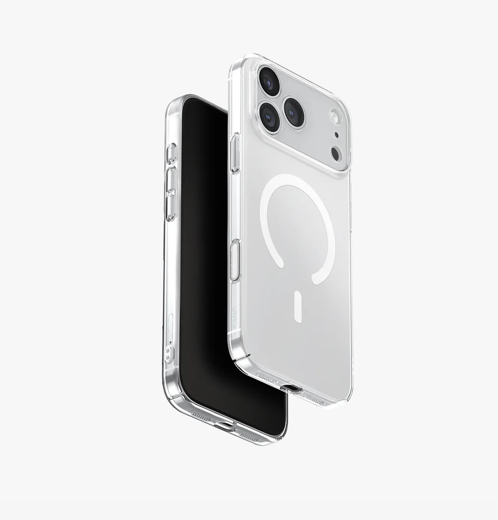UNIQ Hybrid iPhone 17 MagClick Charging AirSuit - Glossy Clear/White