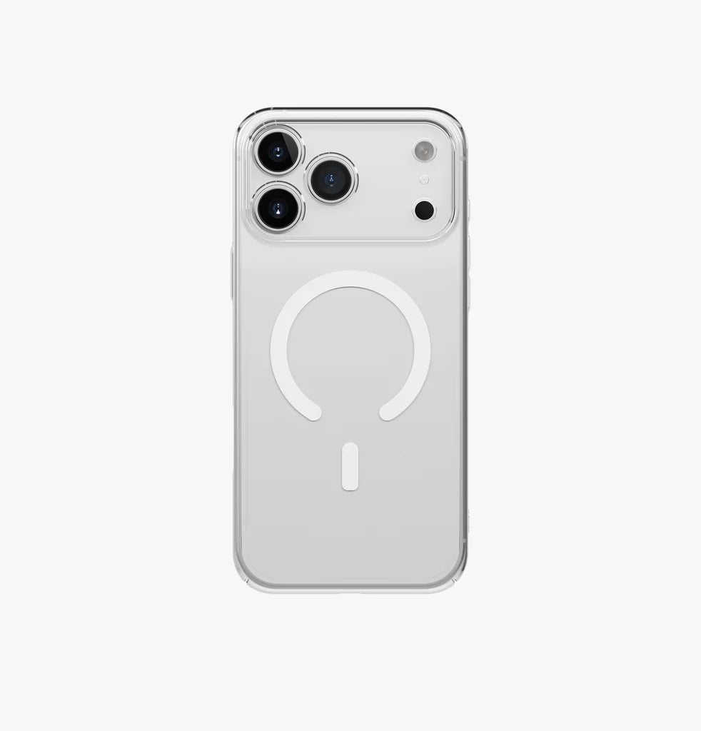 UNIQ Hybrid iPhone 17 MagClick Charging AirSuit - Glossy Clear/White