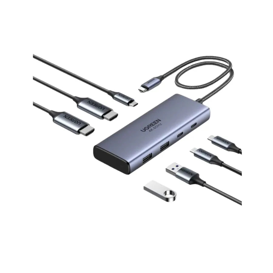 UGREEN 7-in-1 USB-C Hub with 2 HDMI, USB 3.2, and PD Port